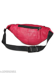 K London Leather Black Men & Women Waist Bag Fanny Bag Travel Pouch Passport Holder (1240_hotpink)