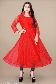Flared Net Gown And Kurtis For Girl