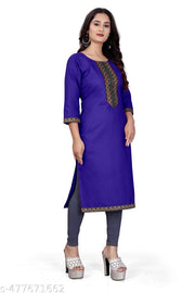 Fashionable Cotton Slub jacquard work Kurti For Women