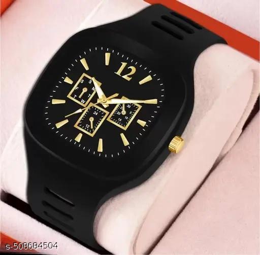 New Arrival Analogue Stylish Watch Square Silicon Strap for Men's & Boys| Fancy Men Analog Watches