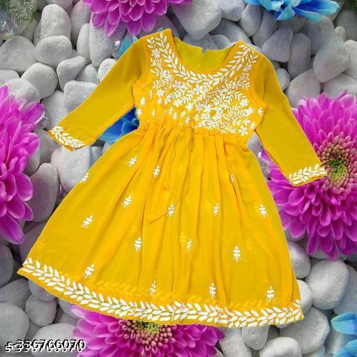 Shri Ladli New Exclusive Trending Women Stylish New Embroidery Kurti & Tunic For Girls & Womens Yellow