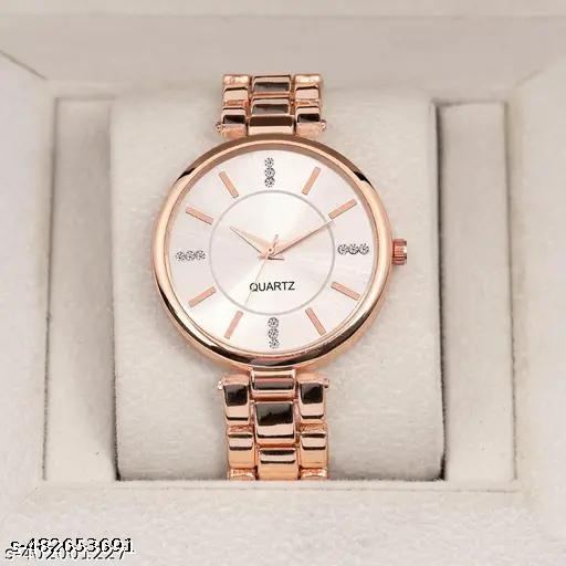 New Fancy Solid Dial Attractive Metal Chain Attractive Bracelet Analog Watch for Women