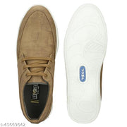 LE GREEM Men's Beige Comfortable & Smart Synthetic Lace Up Running  Walking  Casual Shoes Sneakers