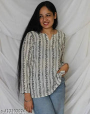 Woman's Rayon Printed Short Kurta