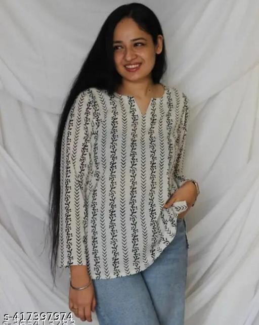 Woman's Rayon Printed Short Kurta