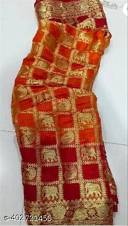 Women Nylon Zari Banarasi Silk Woven Designer Saree Art Silk Printed Kanjivaram Banarasi Silk Saree With Blouse Piece Style Saree Woven Banarasi Jacquard Art Silk Banarasi Copper Soft Silk Saree