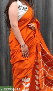 CRAFT MUSIUM ETHNIC PURE COTTON MULMUL SAREE WITH BLOUSE