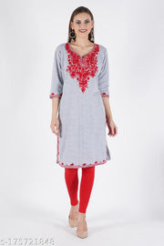 Woollen embroidery aari work kurti