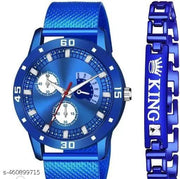 Latest New Generation New Fashion Stylish Watch Analog Watch - For Men Blue Dial PU Strap Latest Stylish Watch