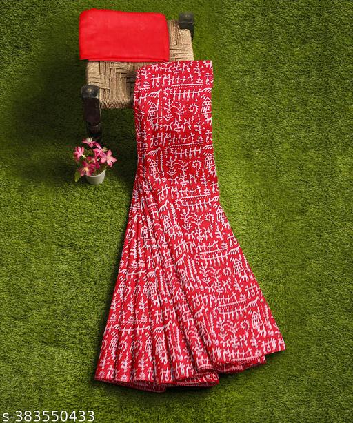 Jaipuri Hand Block Printed Soft Cotton Mulmul Saree ,latest cotton mulmul saree,Sanganeri Cotton Malmal Saree, Bagru Cotton Saree, Batic / Batik Print Cotton saree In Super Fine 92*80 Fabric Quality With Attached Blouse Piece for Woman