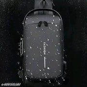 Anti theft Crossbody Sling Bag, Waterproof Chest Daypack with USB Charging and Combination Lock Shoulder Backpack for Men Women (Black)