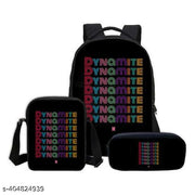 maxall BTS Lover Casual School Bag with Lunch Bag & Pencil Pouch, School/College Bag for Girls and Boys Backpack (Combo of 3-Size Bags)(Black)