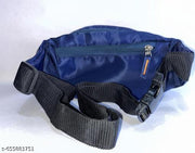 Multipurpose Waist Bag for Men & Women | Lightweight Blue Side Pouch with Zipper | Adjustable Strap Travel & Sports Waist Bag