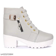 Evoria Classic Shoe with half Zip High Ankle Synthetic Winter & Summer Trendy Women Boots fabulous look and special for modelling Boots for Women's and Girls