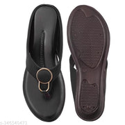 Unique Sandals Black Slipper for Women , Women's Fashion Sandal Faux Leather, Comfortable & Stylish Wedges Ideal for Casual & Formal Occasions, Comfortable Lycra Slippers For Women, Flats for Women Stylish Latest Girls Unique