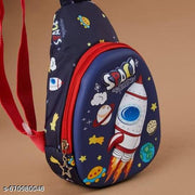 SPOCCO | SPACE Kids Chest Bag Cartoon Print Bag for Kids One Side Shoulder Bag, Cross Body Bag for Kids, Travel Chest Bag, Sling Bag, Crossbody Chest Sling Bag, Gift for Boys Girls, crossbody bag perfect for travel, picnics, or playdates.