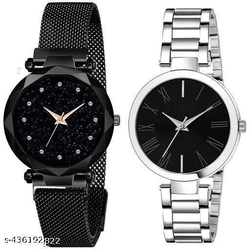 New design analog watch for women and girls(pack of 2)