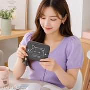 SYGA Wallet For Women's Short Cute  Zipper Leather Mini Purse Card/Coin/Cash/Key Holder(Dark Grey)