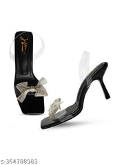 JM LOOKS Women's Fashion Transparent Backstrap Sandals|Stylish Design Heels for Girls| Kitten Heels for women| Women Footwear