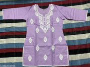 Cotton Embroidered Short Kurta for Women and Girl