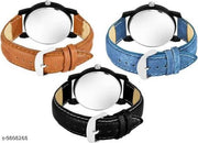 Multicolor (Pack of 3) Leather Analog Watch for Men