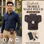Leatherite Mobile waist pouch with key hook