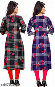 Polyster/Crepe fabric-TATHASTU COMBO DESIGN KURTI FOR WOMEN