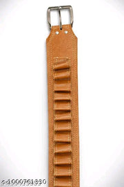 12 Bore Cartridge Leather Belt Tan- Genuine Leather Shotgun Shell holder belt for hunting