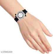 Black Butterfly Diamond White Dial And Black Belt Analog Watch For Girls And Women Bracelet Analog Watch For Women And Girls