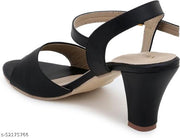 NM Dream New Trendy Stylish ladies heel Latest Design Heel Sandal For Women Walking Comforatble Lightweight Sandal For Women Work Heel For Women Casual Partywear Wedges heels casual and daily wear premium quality Sandal (Black)