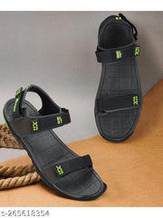 Paragon Blot Grey & Neon Green Sandals for Men