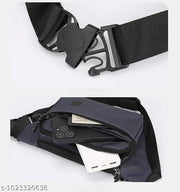 Men’s PU Leather Crossbody Sling Bag with Large Capacity, Adjustable Belt & Zipper Closure for Daily Use, Hiking & Outdoor Activities