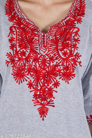 Woollen embroidery aari work kurti