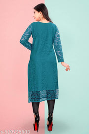 Designer Rassal Net Fabric Kurtis For Woman