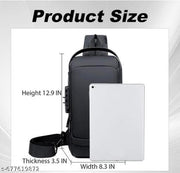 Bag For Man Women Waterproof Slim Unisex Crossbody Sling Bag with USB Charging Port Chest Backpack Men's Shoulder Bag,Travel Handbag, Hard Shell Anti-Theft Bag