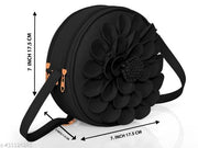 Black Pu Fabric Premium Crossbody Bag For Women