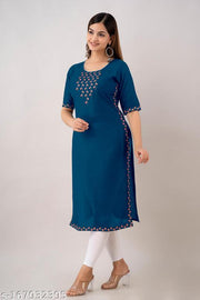 Festive and Party  Cotton Kurti / Kurta (Light Blue)by Sehrish Store