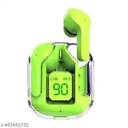 ULTRAPOD Earbuds BT Wireless 5.3, Transparent Charging Case, with 4-5 H Playtime, Noise Cancellation, Ambient Sound, LED Display, BT in-Ear, Water Resistant Type C Port, Ultimate Audio, (Green)