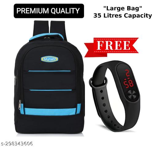 Large MYNAH 35 L school college bag backpack laptop bag for men & women casual waterproof bag with FREE WATCH