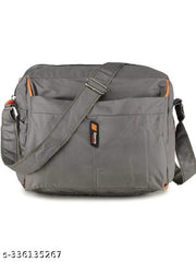 Grey Men & Women Sling Bag