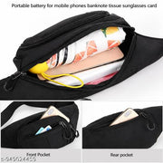 Waist Bag fanny pack bum bag travel passport holder chest bag phone money holder Waist Bag fanny pack bum bag travel passport holder chest bag phone money holder (Black)