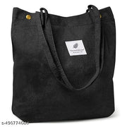 Women Corduroy Tote Bag | Canvas Shoulder Shopping Bags For Ladies | Eco friendly And Washable Shoulder Handbag | Large Capacity Bag For Grocery And Travel | School Work And Casual Occasion Tote Handbag