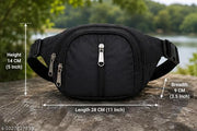 Flikker: Stylish Unisex Polyester Kawar Yatra Waist Bag | Water-Resistant Crossbody Chest Bag Trendy Side Bag  for Boys Belt Bag Girls Unisex Crossbody Wallet Purse Small Wallet Pouch Fanny Pack Swag Bag for Man Hip Bag (Black, Pack of: 1)