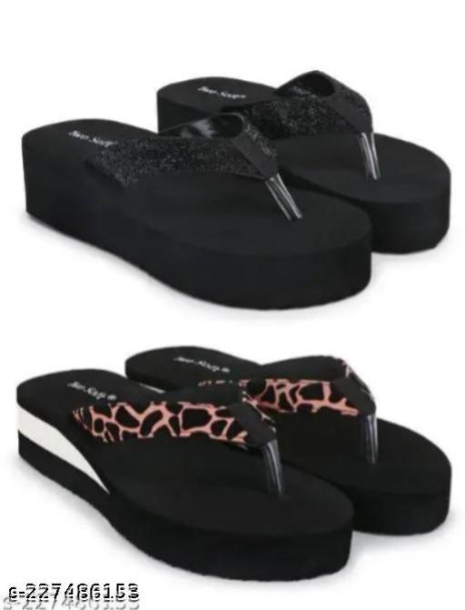Two Soft Comfortable & Stylish Women's Daily Use Slipper/Flipflop for Women & Girls Combo of 2