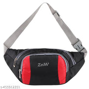 ZnW Stylish Polyester Waist Bag for Men Belt Pouch Bag Unisex Waist Bag