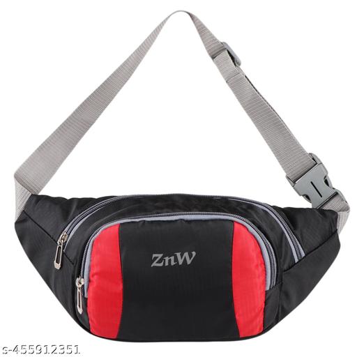 ZnW Stylish Polyester Waist Bag for Men Belt Pouch Bag Unisex Waist Bag