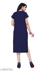 Polyster/Crepe fabric-Women's Printed Kurti Combo of 2