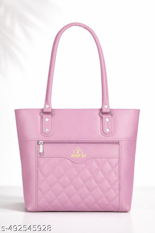 Stylish Quilted Tote Bag for Women | Premium PU Leather Shoulder Bag | ZOOT 24 Handbag
