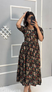 New Launching Festival Special Anarkali Kurti Rayon Fancy Latest Women Designer Dresses Woman Printed Dress Stylish Latest Women Dresses