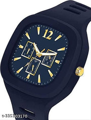 Navy Blue Analog Watch With MOR Ring